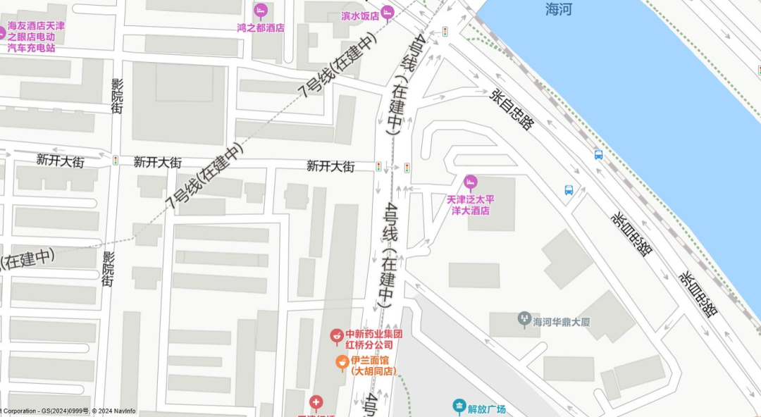 会议地点示意：天津泛太平洋大酒店周边